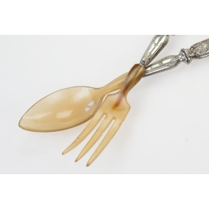 71107 FRANCJA SZTUĆCE DO SAŁAT PLATEROWANE TRZONKI GUSTOWNE I ELEGANCKIE W KASECIE (2).JPG