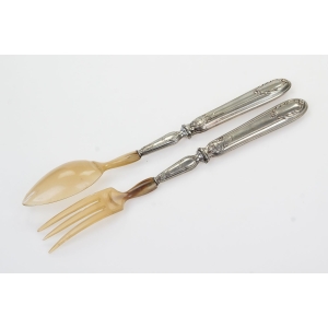 71107 FRANCJA SZTUĆCE DO SAŁAT PLATEROWANE TRZONKI GUSTOWNE I ELEGANCKIE W KASECIE (4).JPG