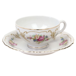 THUN ŚLICZNA FILIŻANKA ZE SPODKIEM BARWNE BUKIECIKI