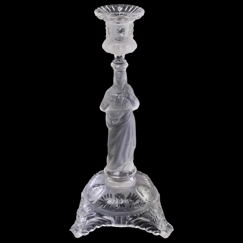 52503 VAL SAINT LAMBERT REWELACYJNY STARY ŚWIECZNIK FIGURALNY JEZUS Z GOREJĄCYM SERCEM (1).jpg