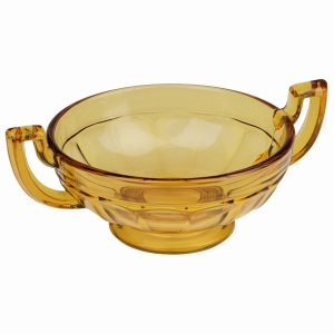 VAL SAINT LAMBERT NOEMIE ŚLICZNA BURSZTYNOWA PATERA Z USZAMI ART-DECO SYGNOWANA 