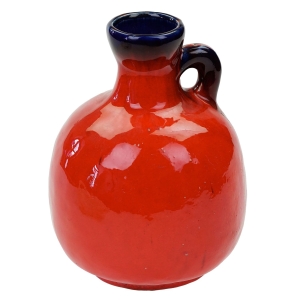 71160 ŚWIETNY CERAMICZNY CZERWONY PĘKATY WAZON (1).jpg