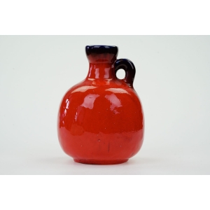 71160 ŚWIETNY CERAMICZNY CZERWONY PĘKATY WAZON (2).JPG