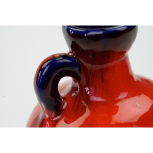 71160 ŚWIETNY CERAMICZNY CZERWONY PĘKATY WAZON (3).JPG