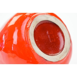 71160 ŚWIETNY CERAMICZNY CZERWONY PĘKATY WAZON (5).JPG