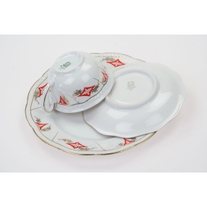 71172 WEIMAR ŚLICZNA ŚNIADANIÓWKA CZERWONO-ZŁOTE WZORKI (5).JPG