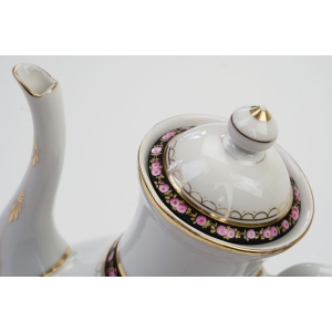 71174 BIEDERMEIER DUŻY PIĘKNY DZBANEK DO KAWY CZARNY RÓŻANY SZLACZEK (2).JPG