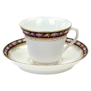 71175 BIEDERMEIER PIĘKNA FILIŻANKA ZE SPODKIEM CZARNY RÓŻANY SZLACZEK (1).jpg