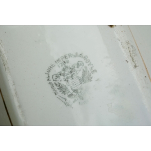 71267 NIMY STARY CERAMICZNY POJEMNIK NA SZCZOTKI GRZEBIENIE FIOLETOWE KWIATY (6).JPG