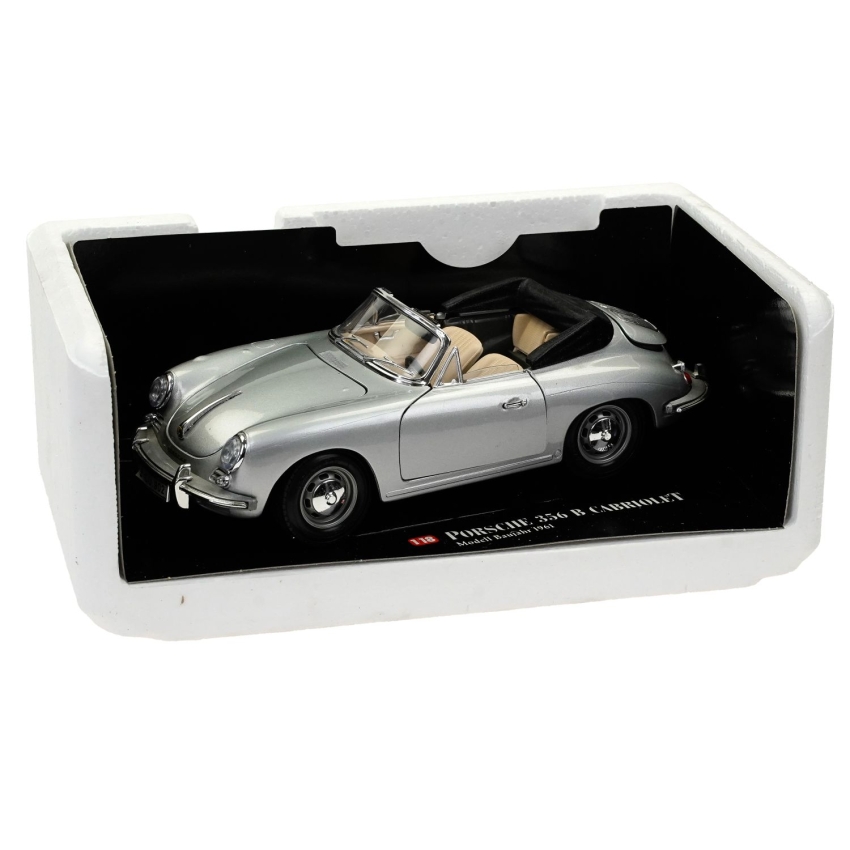 71274 PORSCHE 356B CABRIO '1961 SREBRNY 118 BBURAGO W ORYGINALNYM PUDEŁKU (1).jpg