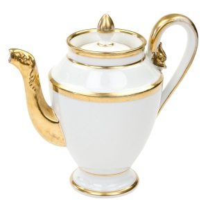 MIŚNIA MEISSEN EMPIROWY DZBANEK DO KAWY BIEL I ZŁOCENIA