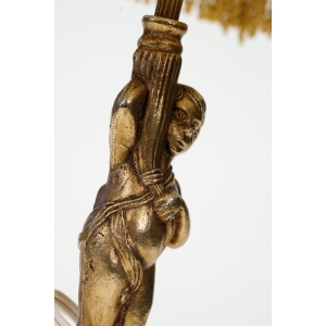 71470 PIĘKNA STARA LAMPKA Z AMORKIEM GOLASEM Z ABAŻUREM (5).JPG