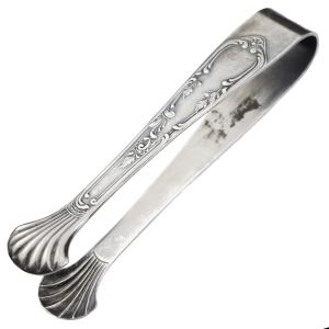 BRESLAU BRUSCHKE POSREBRZANE SZCZYPCE DO CUKRU ROKOKO MUSZELKI