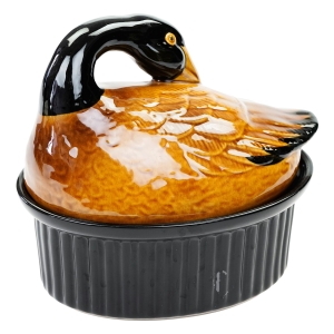 71610 ŁABĘDŹ CERAMICZNY POJEMNIK NA PASZTET RĘCZNIE MALOWANY (1).jpg