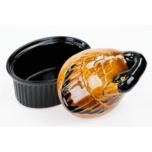 71610 ŁABĘDŹ CERAMICZNY POJEMNIK NA PASZTET RĘCZNIE MALOWANY (5).JPG