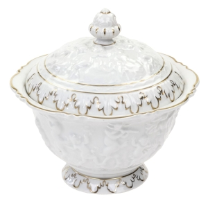 CAPO-DI-MONTE/CAPODIMONTE ŚLICZNA BOMBONIERA Z AMORKAMI PUTTAMI