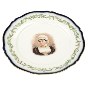 71713 LIMOGES THEODOR HAVILAND PORCELANA PORTRETOWA PATERA Z PODOBIZNĄ NIEWIASTY (1).jpg