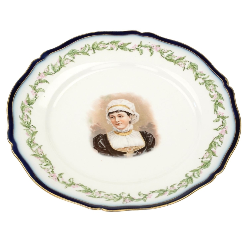 71713 LIMOGES THEODOR HAVILAND PORCELANA PORTRETOWA PATERA Z PODOBIZNĄ NIEWIASTY (1).jpg