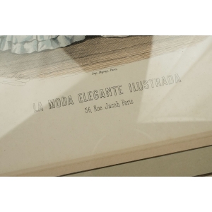 71739 LA MODA ELEGANTE ILLUSTREDA STARA RYCINA Z MODĄ ZA SZYBĄ W RAMIE (3).JPG