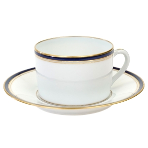 71744 ANC. MANUFACTURE ROYALE LIMOGES FILIŻANKA ZE SPODKIEM Z KOBALTOWO-ZŁOTYM SZLACZKIEM (1).jpg