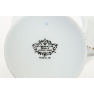71744 ANC. MANUFACTURE ROYALE LIMOGES FILIŻANKA ZE SPODKIEM Z KOBALTOWO-ZŁOTYM SZLACZKIEM (5).JPG