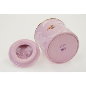 71778 STRUŽNA POJEMNIK Z RÓŻOWEJ PORCELANY PUZDERKO KOLOROWE KWIATKI (4).JPG