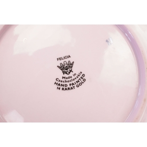 71786 RUDOLF KÄMPF FELICJA GŁĘBSZA MISKA Z RÓŻOWEJ PORCELANY KOLOROWE KWIATKI (4).JPG