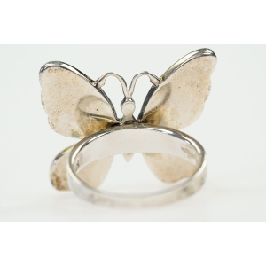 71854 MOTYL SREBRNY PIERŚCIONEK PRÓBA 925 Z MUSZLĄ ABALONE R. 18,5 WAGA 9,6 G (3).JPG