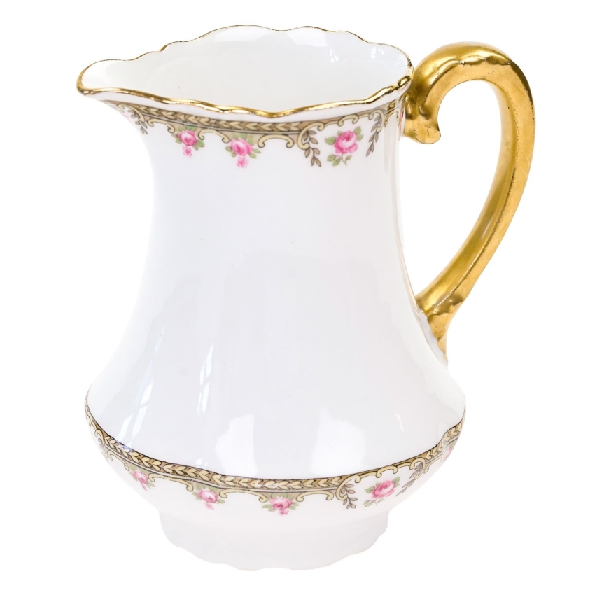 71882 BERNARDAUD LIMOGES OKAZAŁY MLECZNIK W RÓŻYCZKI KWIATOWE BORDIURY (1).jpg