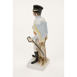 57439 CAPODIMONTE DUŻA FIGURA NAPOLEOŃSKIEGO ŻOŁNIERZA OFFICIER DES CHASSEURS (5).JPG