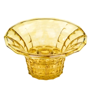 CUDOWNA ŻÓŁTO-BURSZTYNOWA ŻARDINIERA WAZON Z WKŁADEM