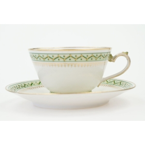 72315 LIMOGES KOLEKCJONERSKA FILIŻANKA ZE SPODKIEM ZIELONE SZLACZKI (2).JPG