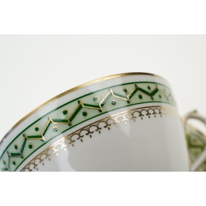 72315 LIMOGES KOLEKCJONERSKA FILIŻANKA ZE SPODKIEM ZIELONE SZLACZKI (3).JPG