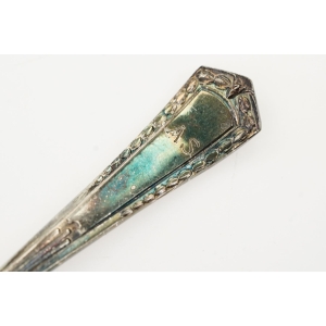 72383 PLATEROWANA SREBREM ŁYŻECZKA DO KONFITUR ŚMIETANKI Z MONOGRAMEM (2).JPG