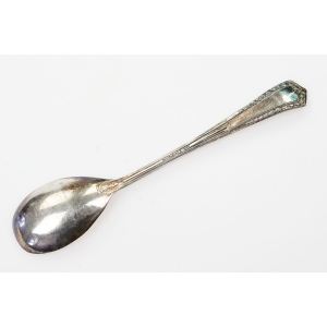 72383 PLATEROWANA SREBREM ŁYŻECZKA DO KONFITUR ŚMIETANKI Z MONOGRAMEM (4).JPG