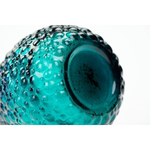 72419 EMPOLI WYSOKA TURKUSOWA KARAFKA BUTLA WAZON (6).JPG