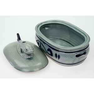 72447 GERZ ŚWIETNY CERAMICZNY POJEMNIK NA ŚLEDZIE RĘCZNIE MALOWANY (5).JPG