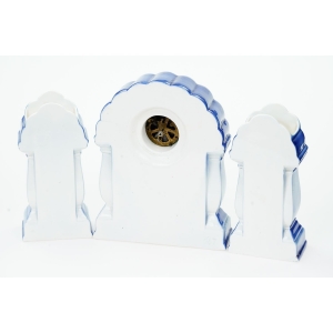 72507 CERAMICZNY ZEGAR MANTLE KOMINKOWY Z WIATRAKIEM I DWA WAZONY (4).JPG