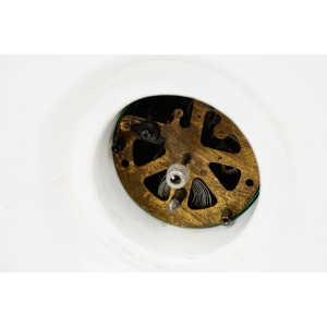 72507 CERAMICZNY ZEGAR MANTLE KOMINKOWY Z WIATRAKIEM I DWA WAZONY (5).JPG