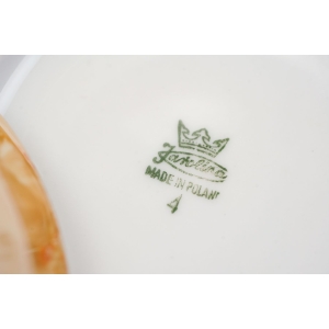 72519 KAROLINA ŁOSOSIOWO-ZŁOTA FILIŻANKA MOKKA ZE SPODKIEM OPALIZOWANA (5).JPG