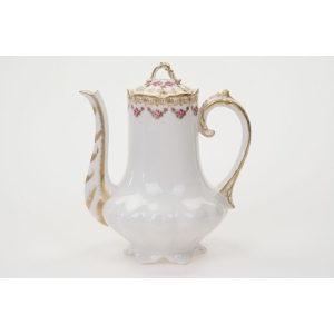 72523 LIMOGES ZABYTKOWY DZBANEK DO KAWY GIRLANDY RÓŻYCZEK I ZŁOCENIA (2).JPG