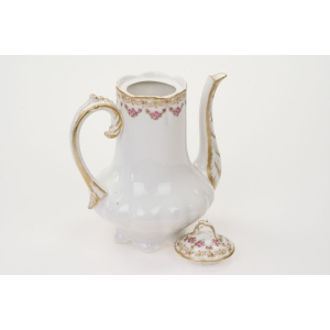 72523 LIMOGES ZABYTKOWY DZBANEK DO KAWY GIRLANDY RÓŻYCZEK I ZŁOCENIA (4).JPG