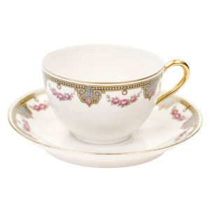 72529 LIMOGES J. BOYER DELIKATNA FILIŻANKA ZE SPODKIEM W KWIATOWE SZLACZKI (1).jpg