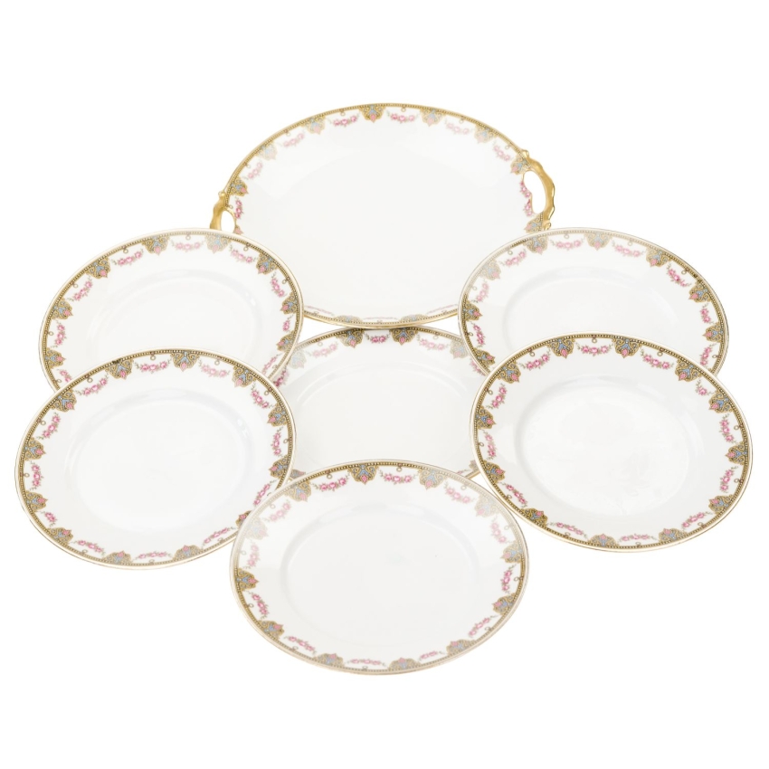 72530 LIMOGES J. BOYER DELIKATNY SERWIS DESEROWY 1+6 W KWIATOWE SZLACZKI (1).jpg