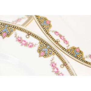 72530 LIMOGES J. BOYER DELIKATNY SERWIS DESEROWY 1+6 W KWIATOWE SZLACZKI (3).JPG