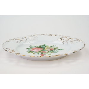 72565 BIEDERMEIER ZABYTKOWA PATERA BUKIET RÓŻ I AŻURY ŚWIETNY STAN! (2).JPG