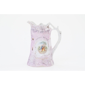 72602 ZABYTKOWY MLECZNIK W KSZTAŁCIE WIEŻY Z ROMANTYCZNĄ SCENKĄ (2).JPG