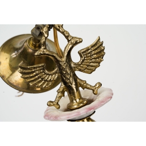 72640 PIĘKNY MOSIĘŻNY ŻYRANDOL PAJĄK MOSIĄDZ I PORCELANA DWUGŁOWY ORZEŁ PIĘCIORAMIENNY (2).JPG