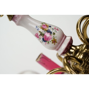 72640 PIĘKNY MOSIĘŻNY ŻYRANDOL PAJĄK MOSIĄDZ I PORCELANA DWUGŁOWY ORZEŁ PIĘCIORAMIENNY (5).JPG