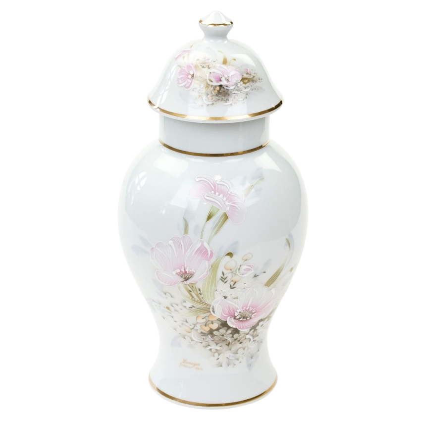 72646 LIMOGES URNA WAZON AMFORA KWIATY RĘCZNIE MALOWANE BIAŁA PORCELANA (1).jpg